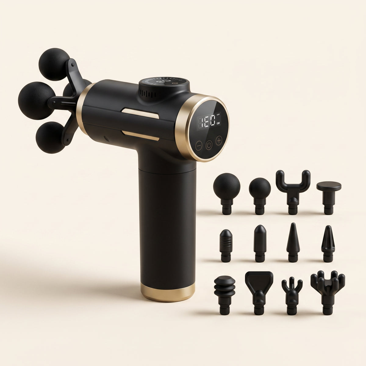 99-Level Digital Massage Gun with 11 Interchangeable Heads