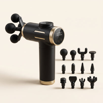 99-Level Digital Massage Gun with 11 Interchangeable Heads