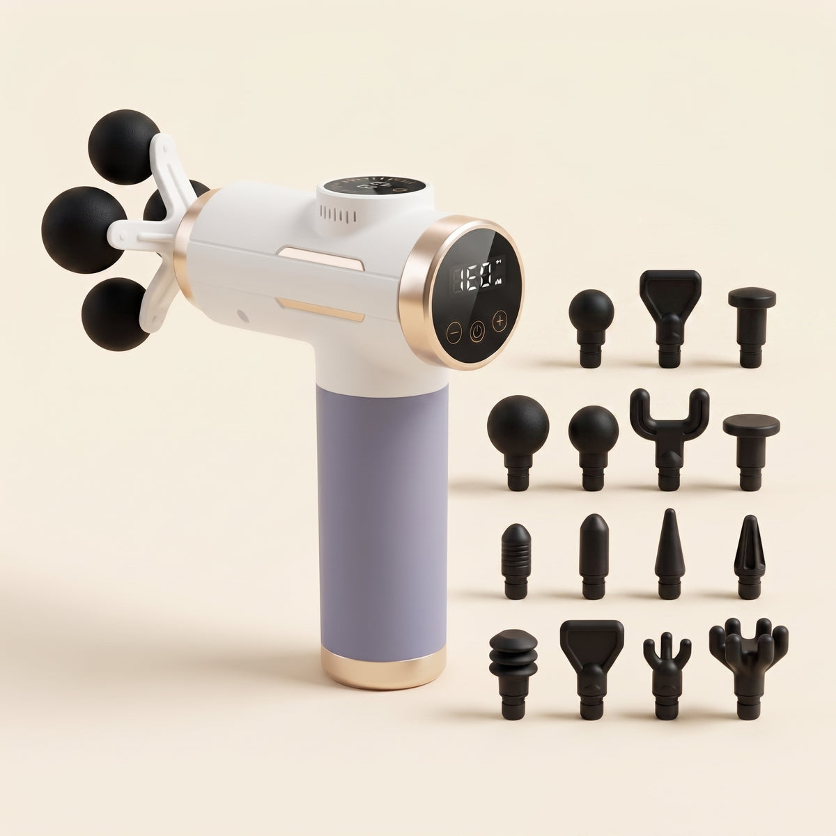99-Level Digital Massage Gun with 11 Interchangeable Heads