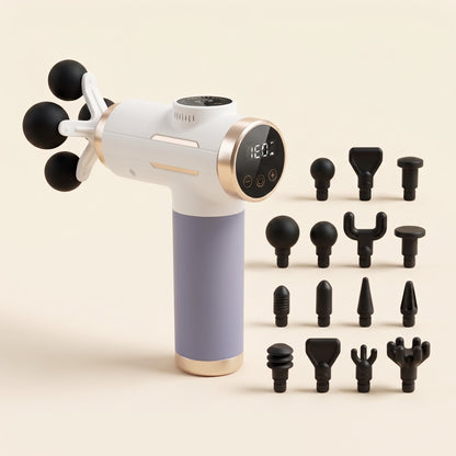 99-Level Digital Massage Gun with 11 Interchangeable Heads