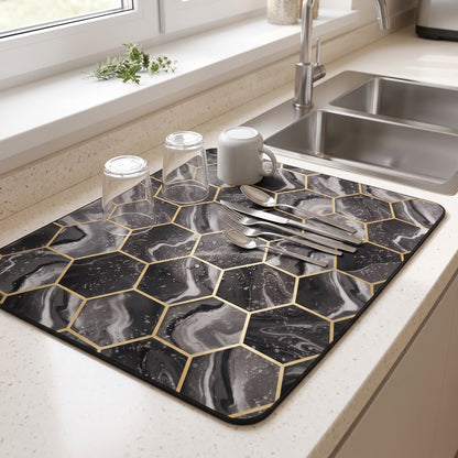 Absorbent Kitchen Drying Mat with Non-Slip Rubber Backing