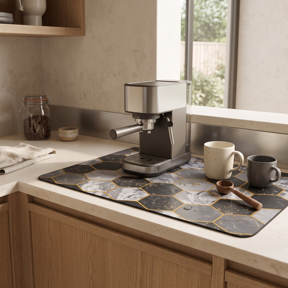 Absorbent Kitchen Drying Mat with Non-Slip Rubber Backing