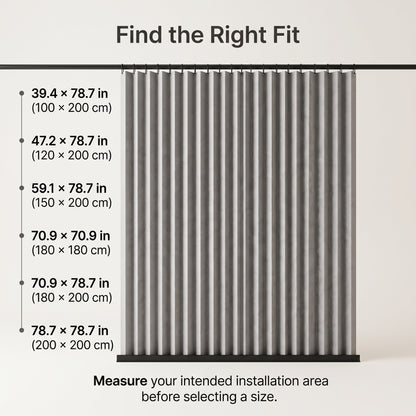 Accordion-Fold Polyester Shower Curtain & Privacy Divider
