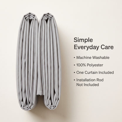 Accordion-Fold Polyester Shower Curtain & Privacy Divider