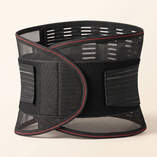 Adjustable Breathable Mesh Waist Support Belt with 5 Steel Stays