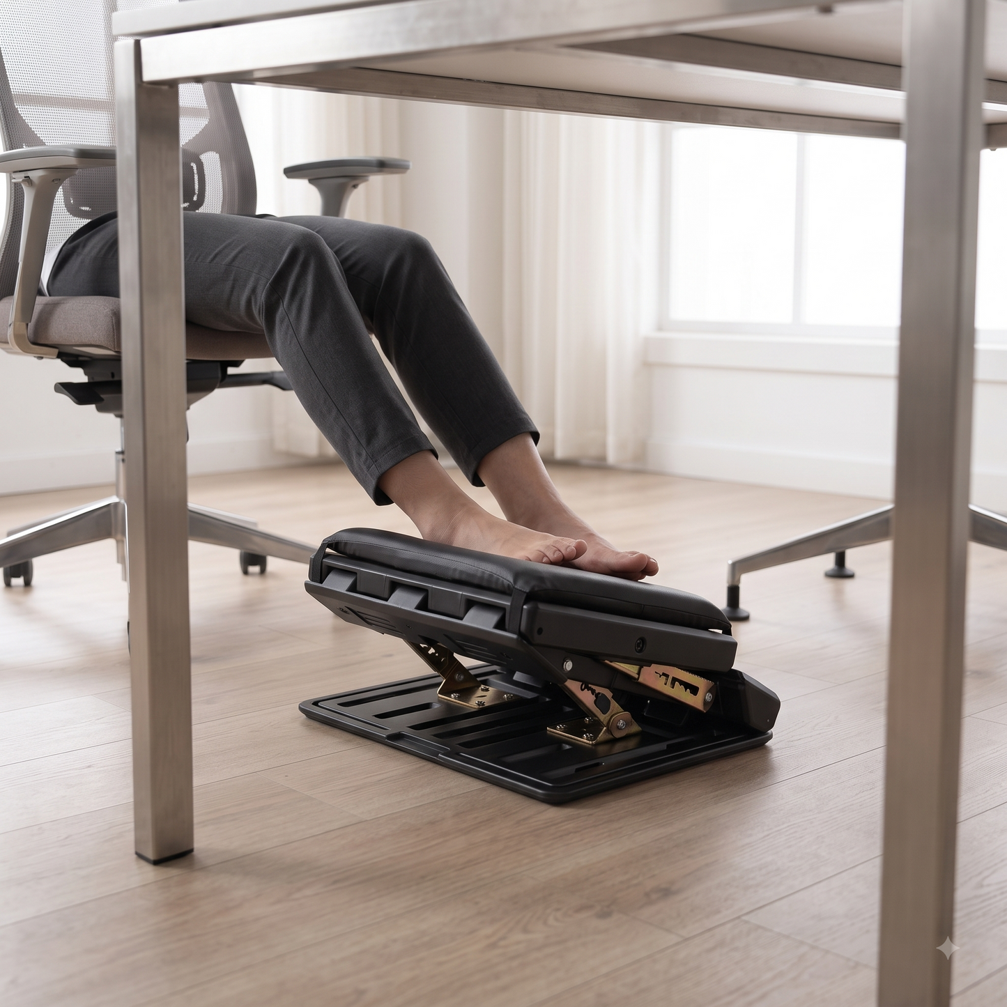 Adjustable Folding Cushioned Footrest with Multi-Position Support
