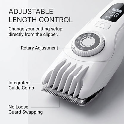 Adjustable Home Hair Clipper with LCD Display & Detachable Blade