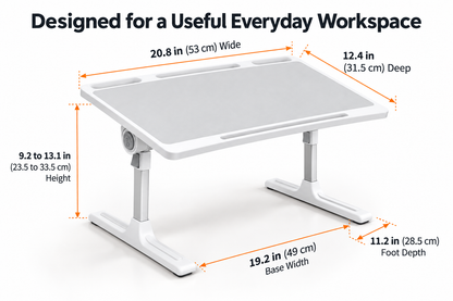 Height-Adjustable Folding Car Seat Tray Desk with Tilt Surface