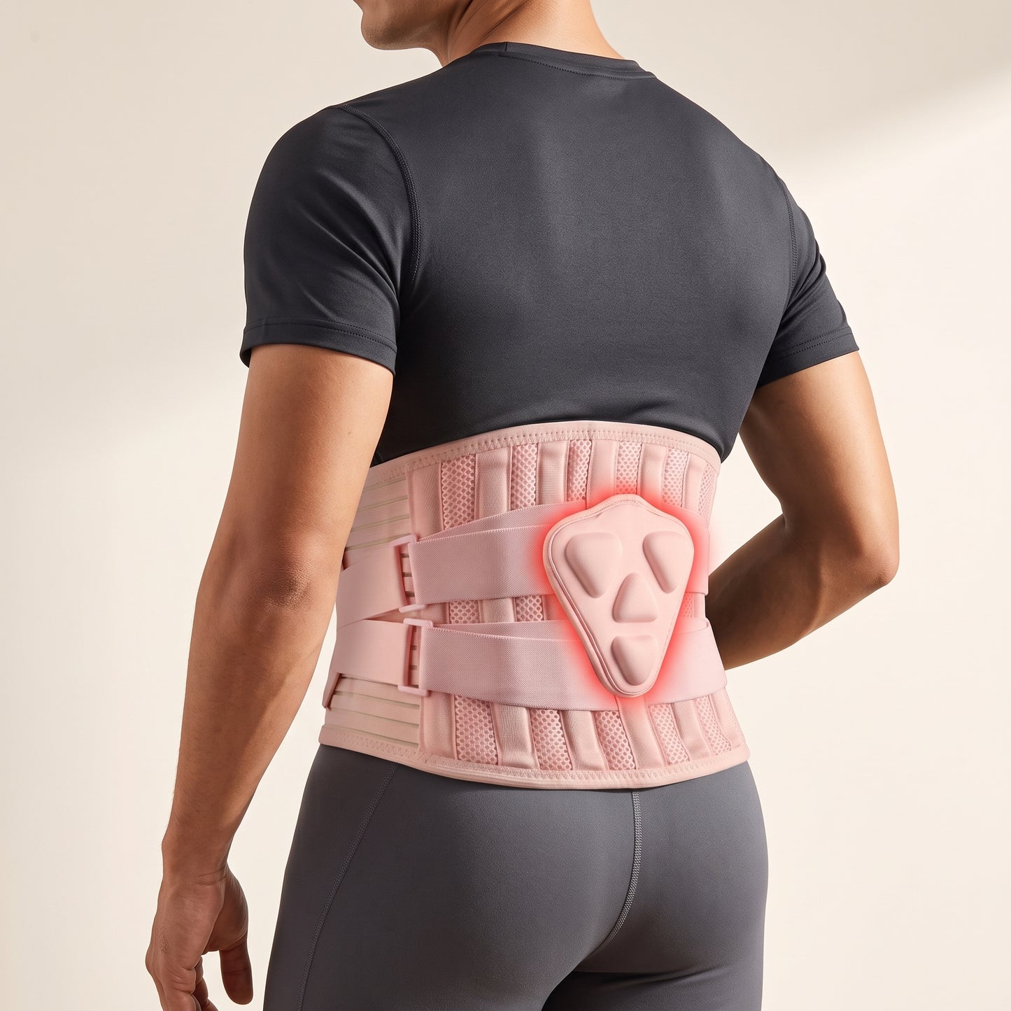 Adjustable Lumbar Support Belt with Dual Compression Straps
