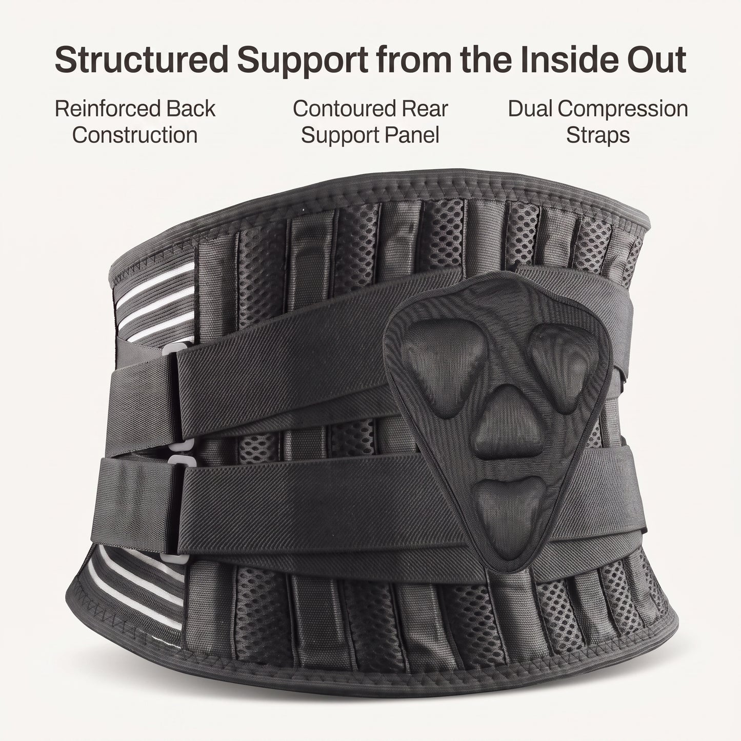 Adjustable Lumbar Support Belt with Dual Compression Straps