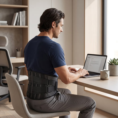 Adjustable Lumbar Support Belt with Dual Compression Straps