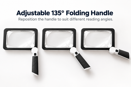 5X Large-View 48-LED Reading Magnifier with Adjustable Folding Handle