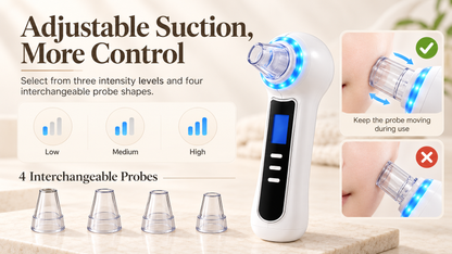 3-in-1 Rotating Facial Cleansing Brush With Suction & Light Modes