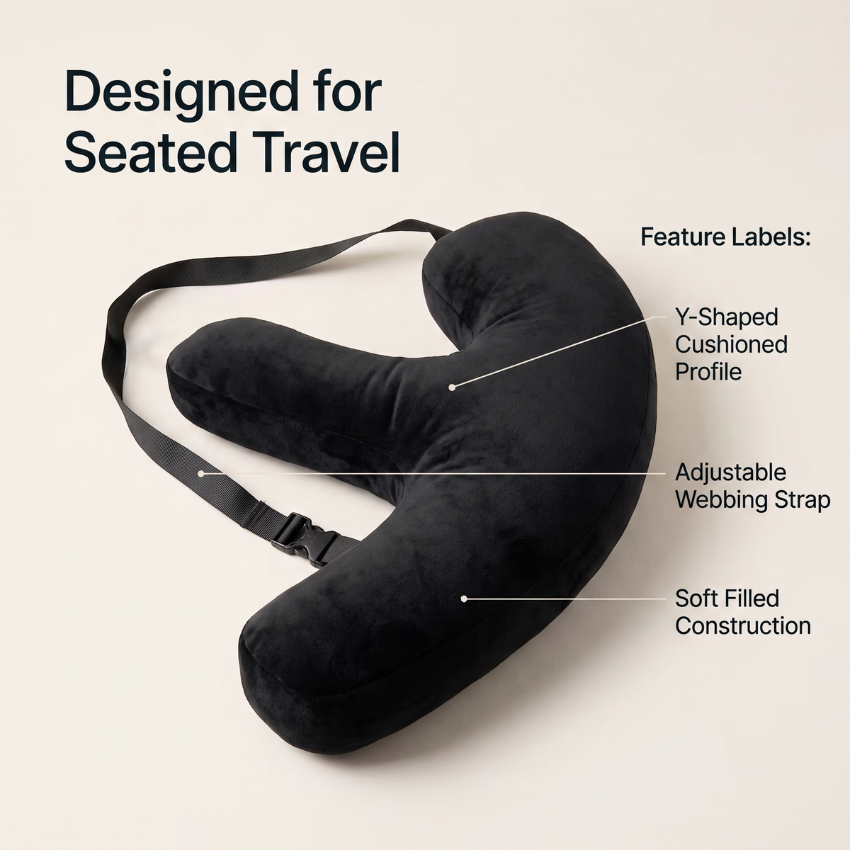 Adjustable Y-Shaped Car Travel Neck & Head Support Pillow