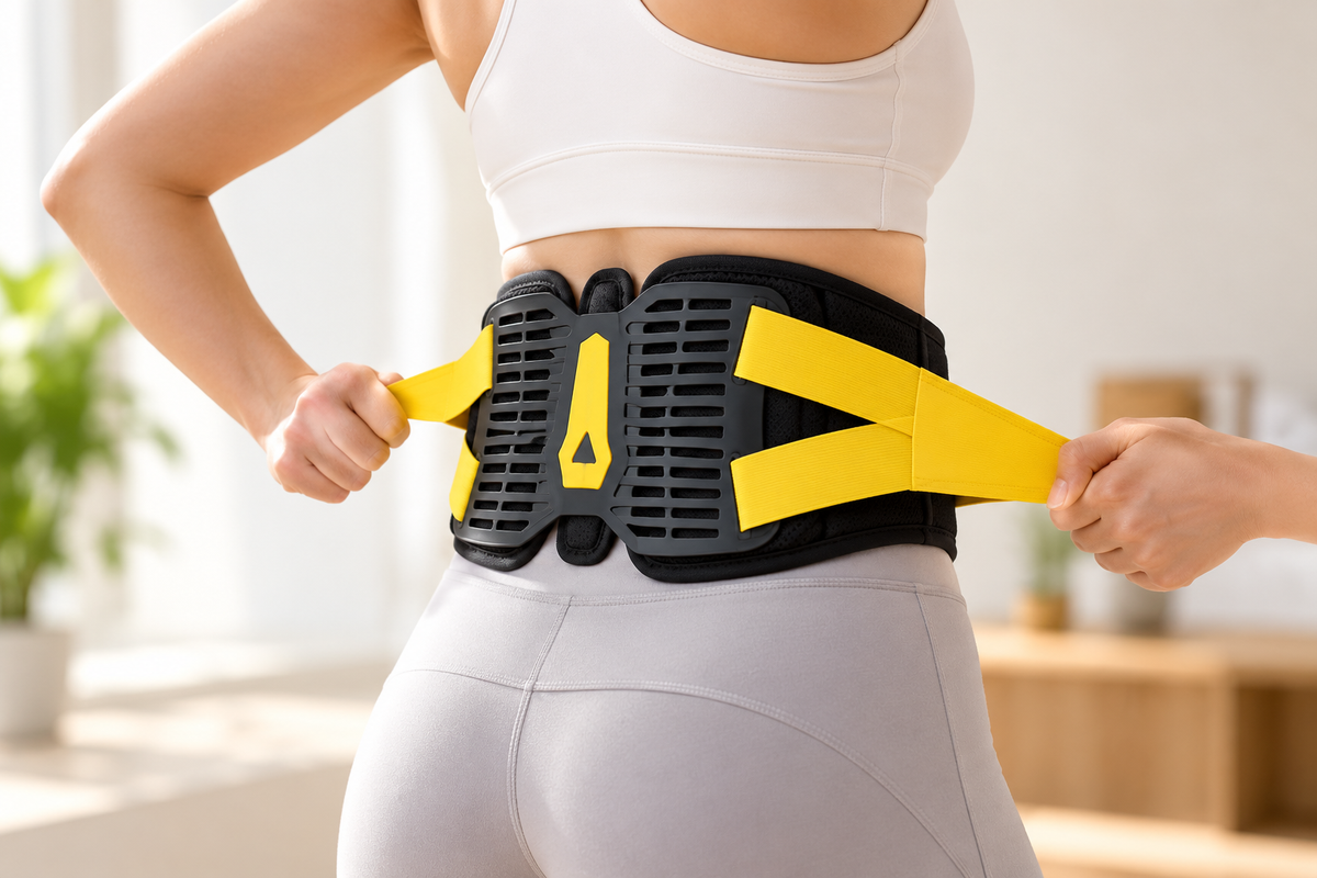 Butterfly-Plate Lumbar Support Belt with Adjustable Tension Straps