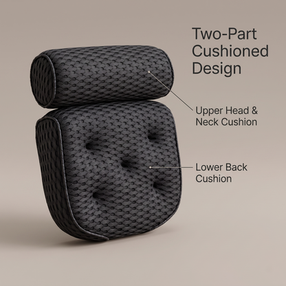 Air Mesh Bathtub Pillow with Neck & Back Support