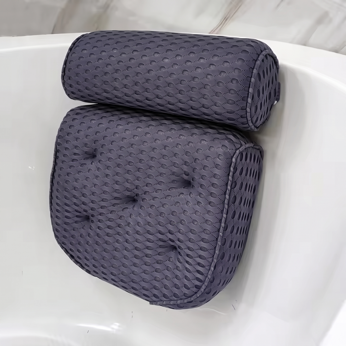 Air Mesh Bathtub Pillow with Neck & Back Support