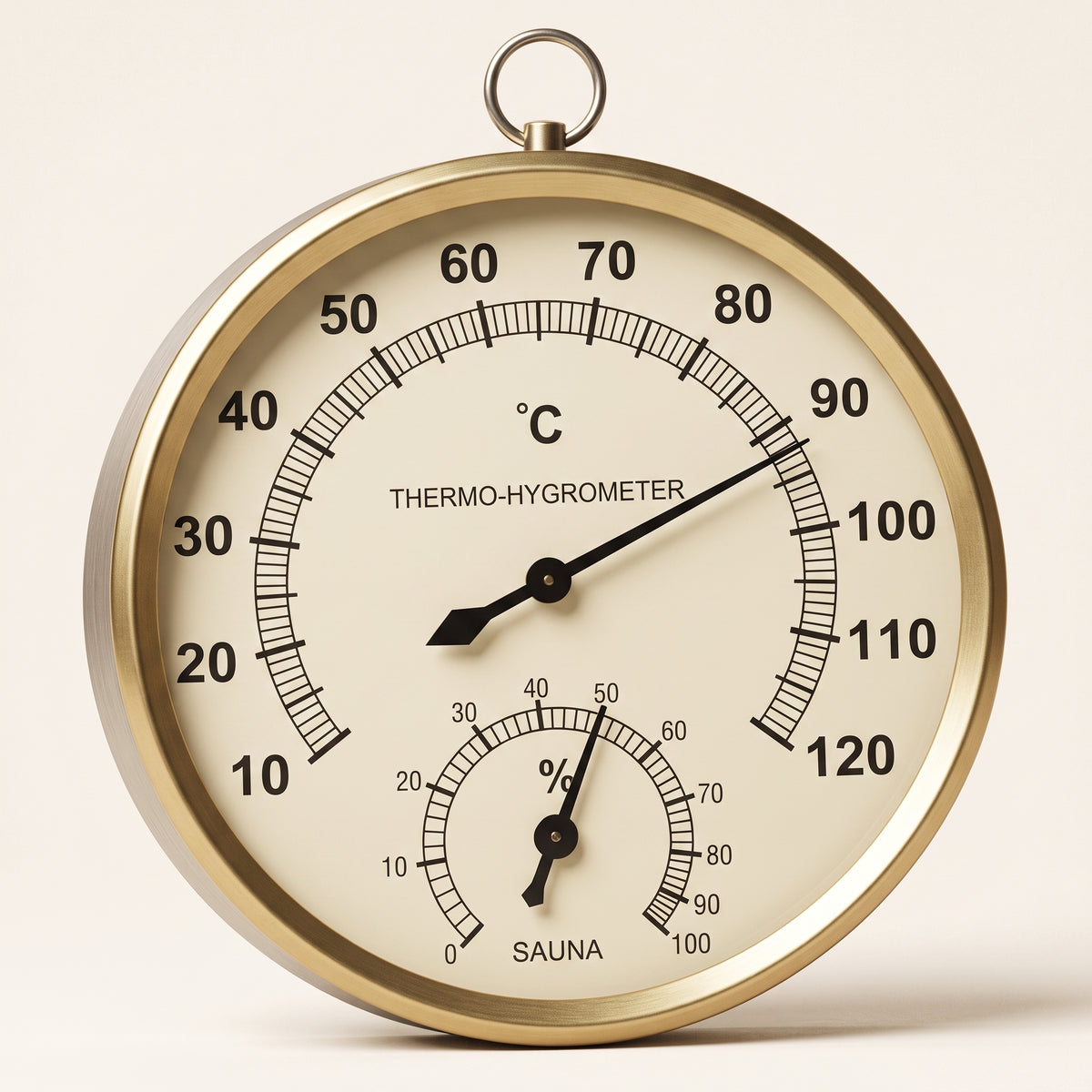 Analog Sauna Thermometer & Hygrometer with Dual Measurement Dial