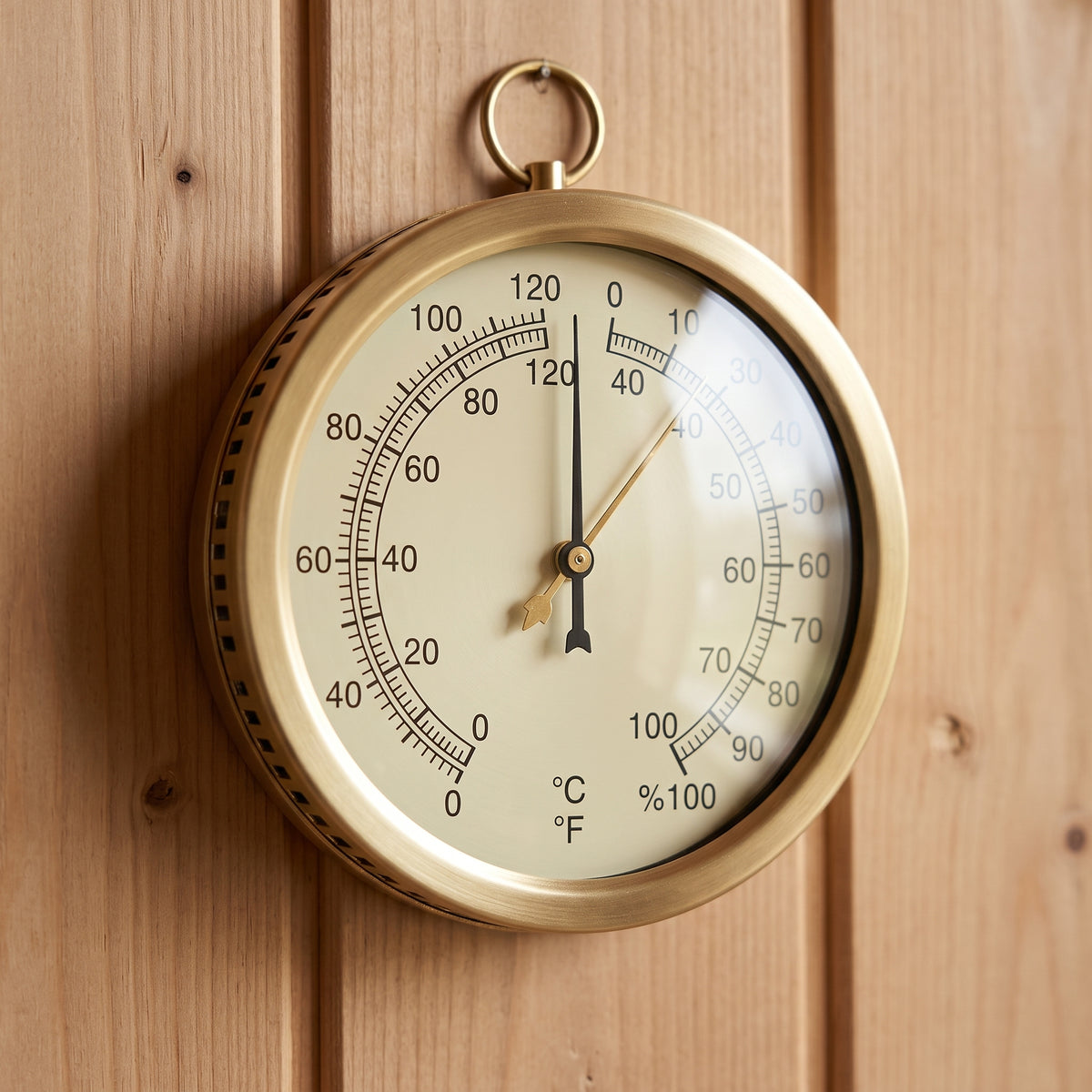 Analog Sauna Thermometer & Hygrometer with Dual Measurement Dial