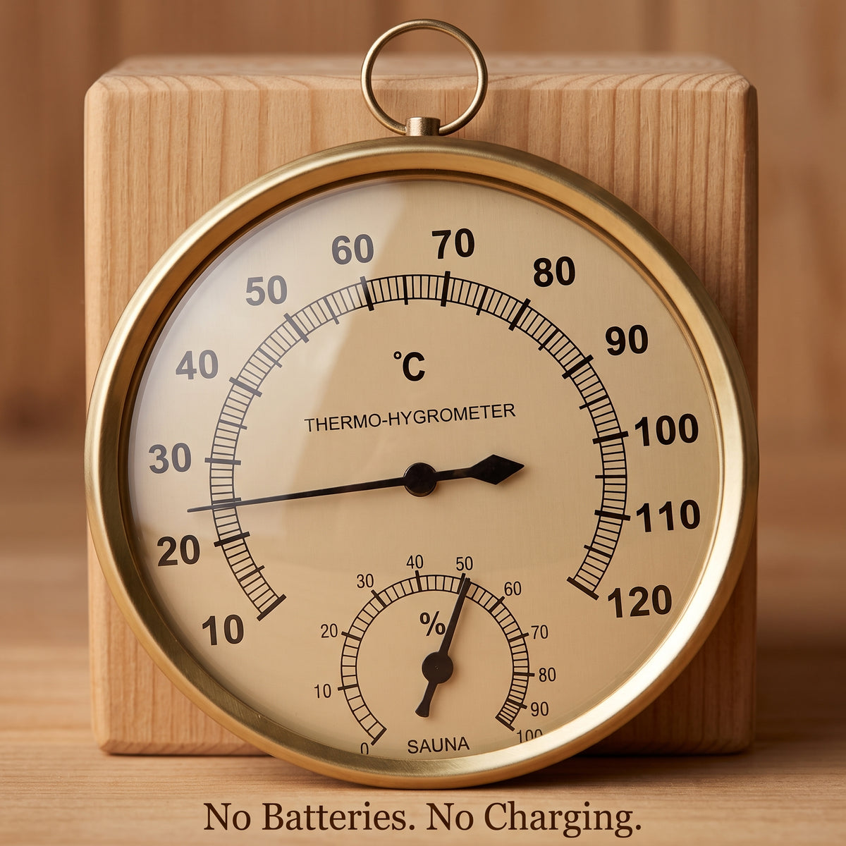 Analog Sauna Thermometer & Hygrometer with Dual Measurement Dial