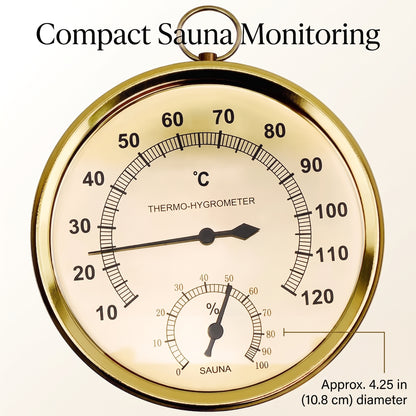 Analog Sauna Thermometer & Hygrometer with Dual Measurement Dial