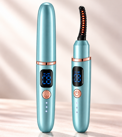 Rechargeable Heated Eyelash Curler with 3 Temperature Settings & Digital Display