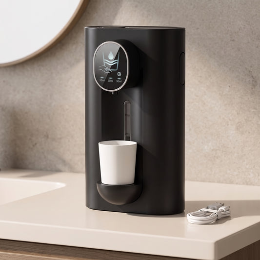Automatic Measured Mouthwash Dispenser with Magnetic Cup Storage