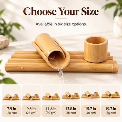Bamboo Desktop Water Fountain with Recirculating Pump & Planter