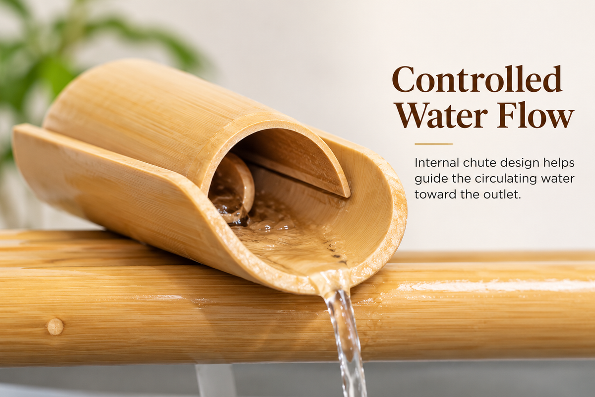 Bamboo Desktop Water Fountain with Recirculating Pump & Planter