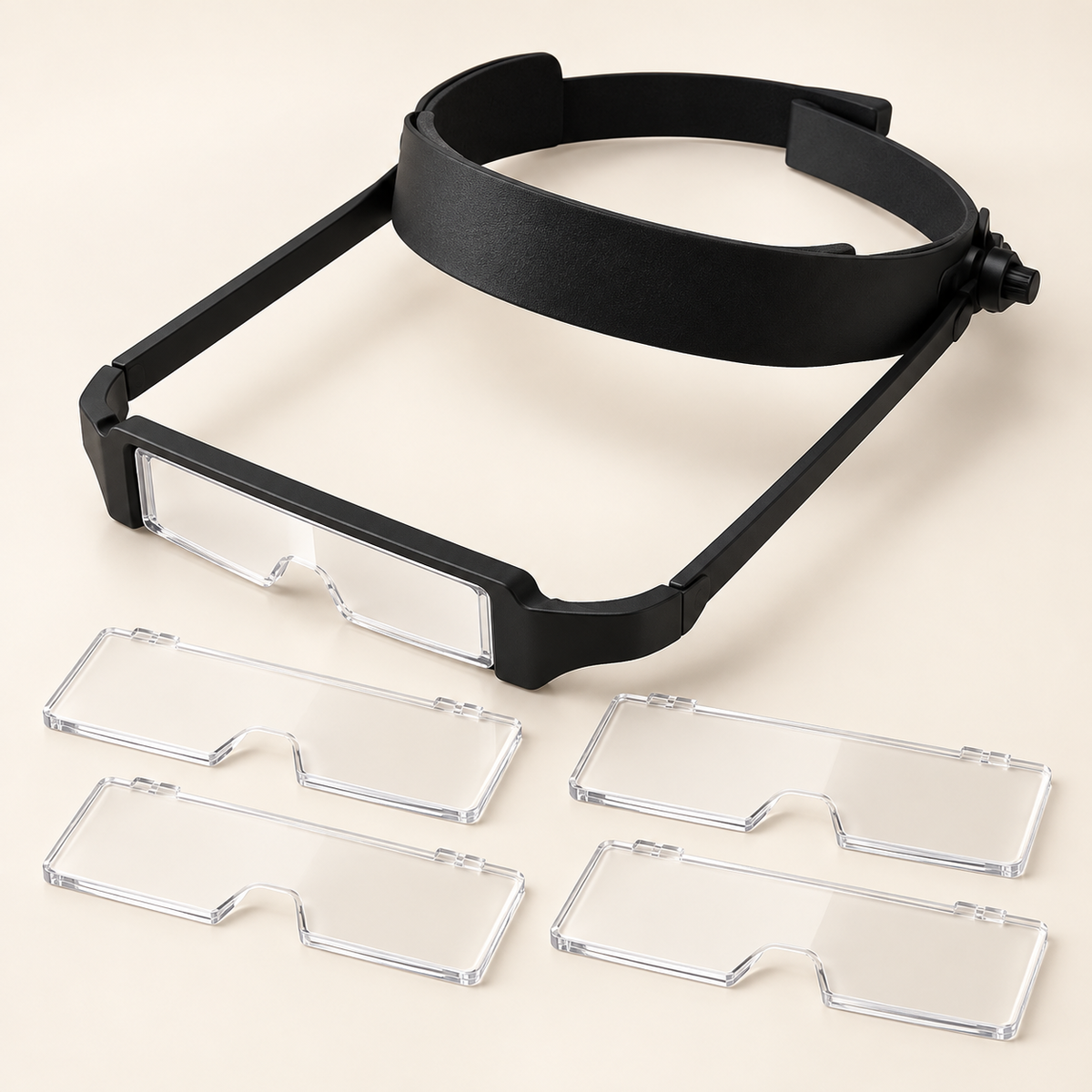 Headband Magnifying Glass with 4 Interchangeable Lenses, 1.6X-3.5X
