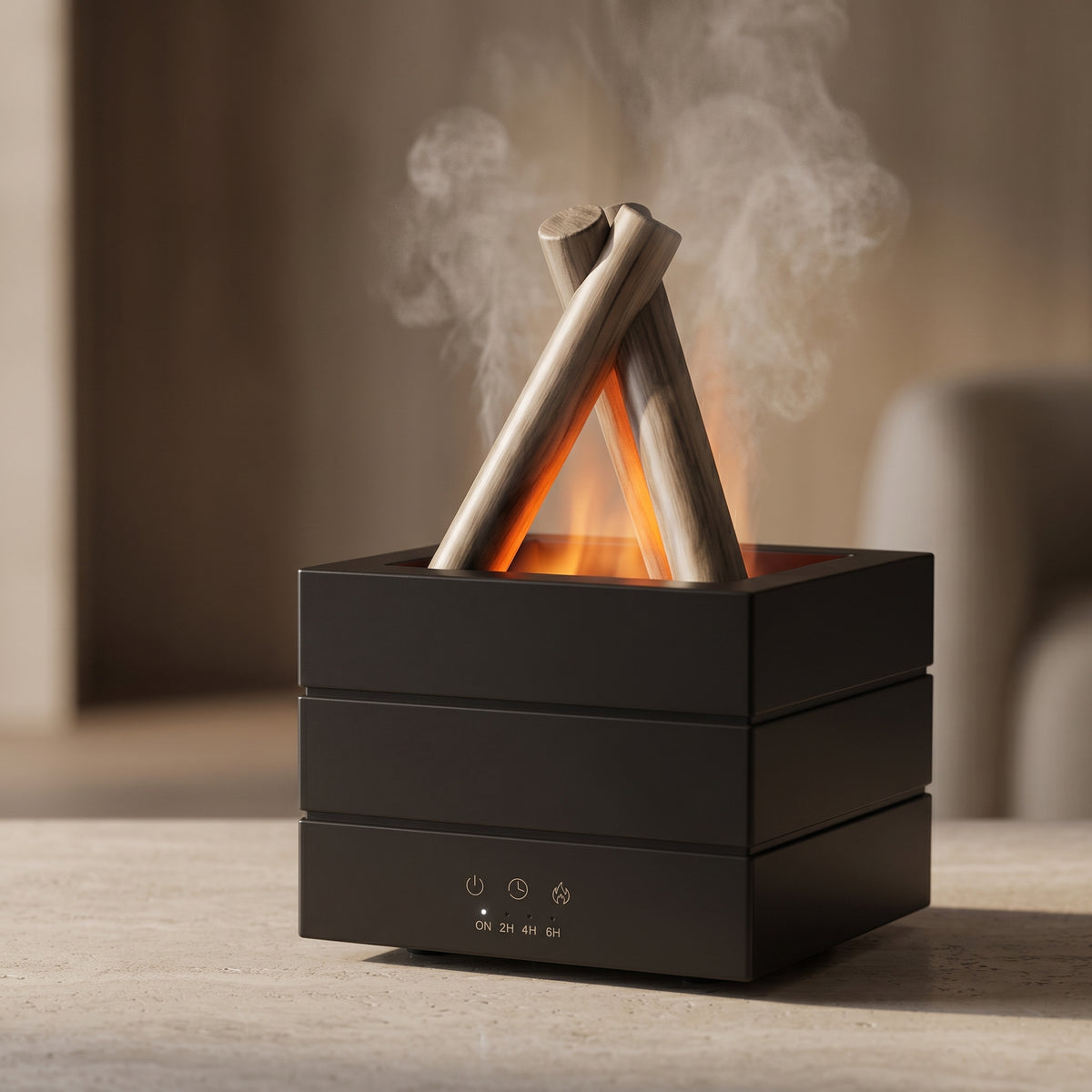 Bonfire Flame Aroma Diffuser with Ambient Light & Remote Control