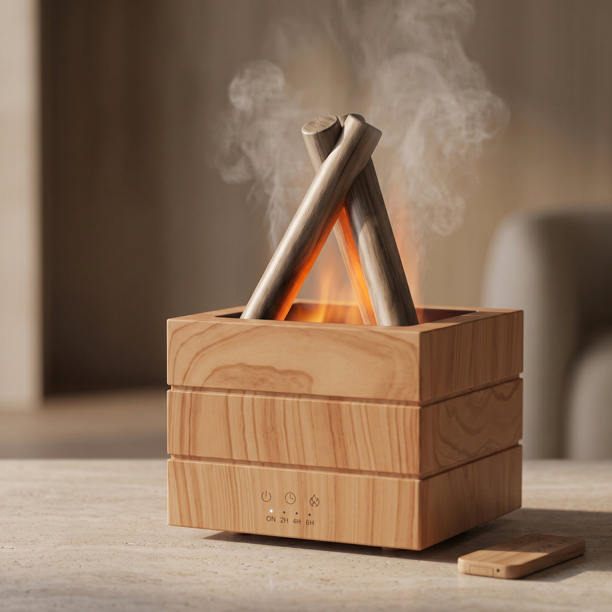 Bonfire Flame Aroma Diffuser with Ambient Light & Remote Control
