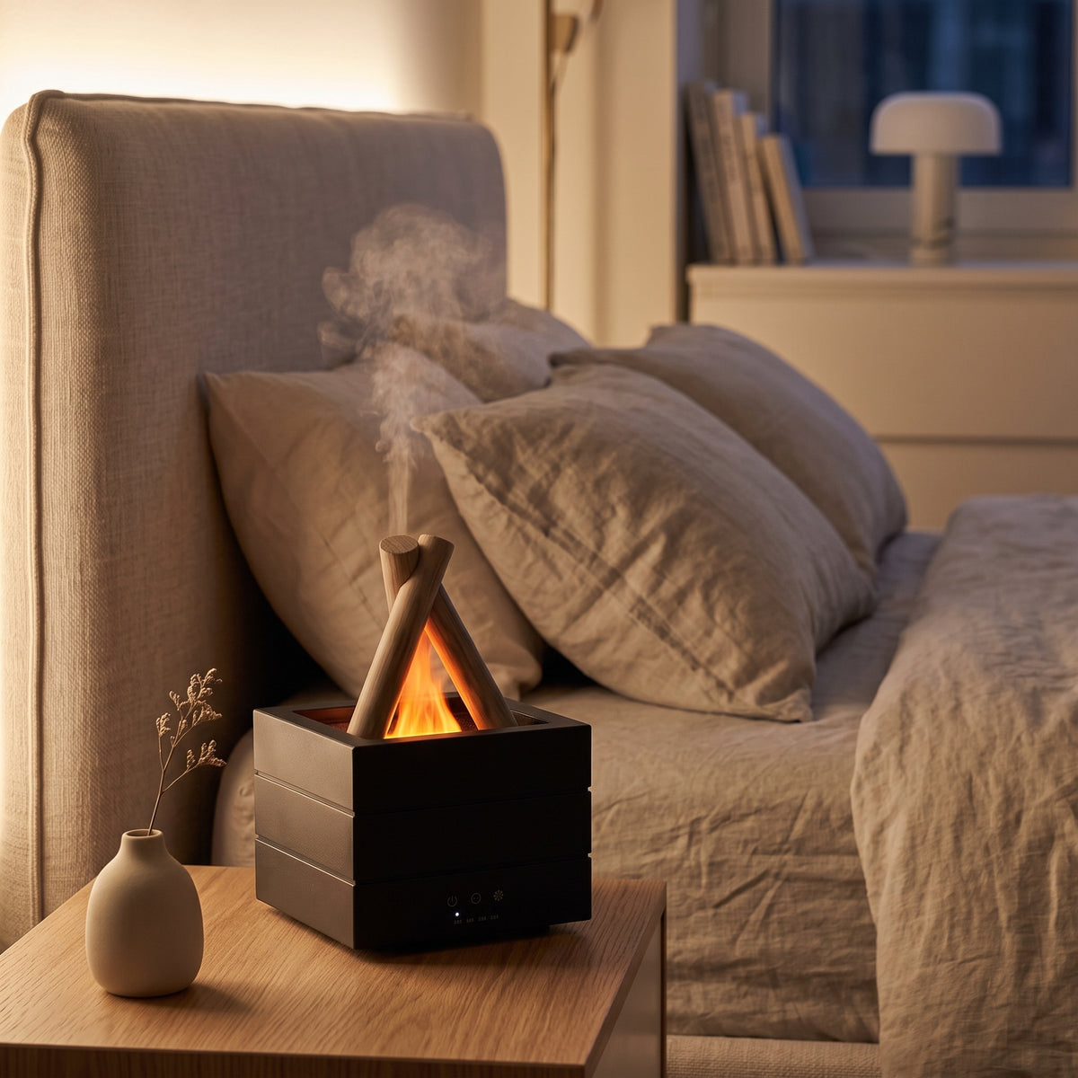 Bonfire Flame Aroma Diffuser with Ambient Light & Remote Control