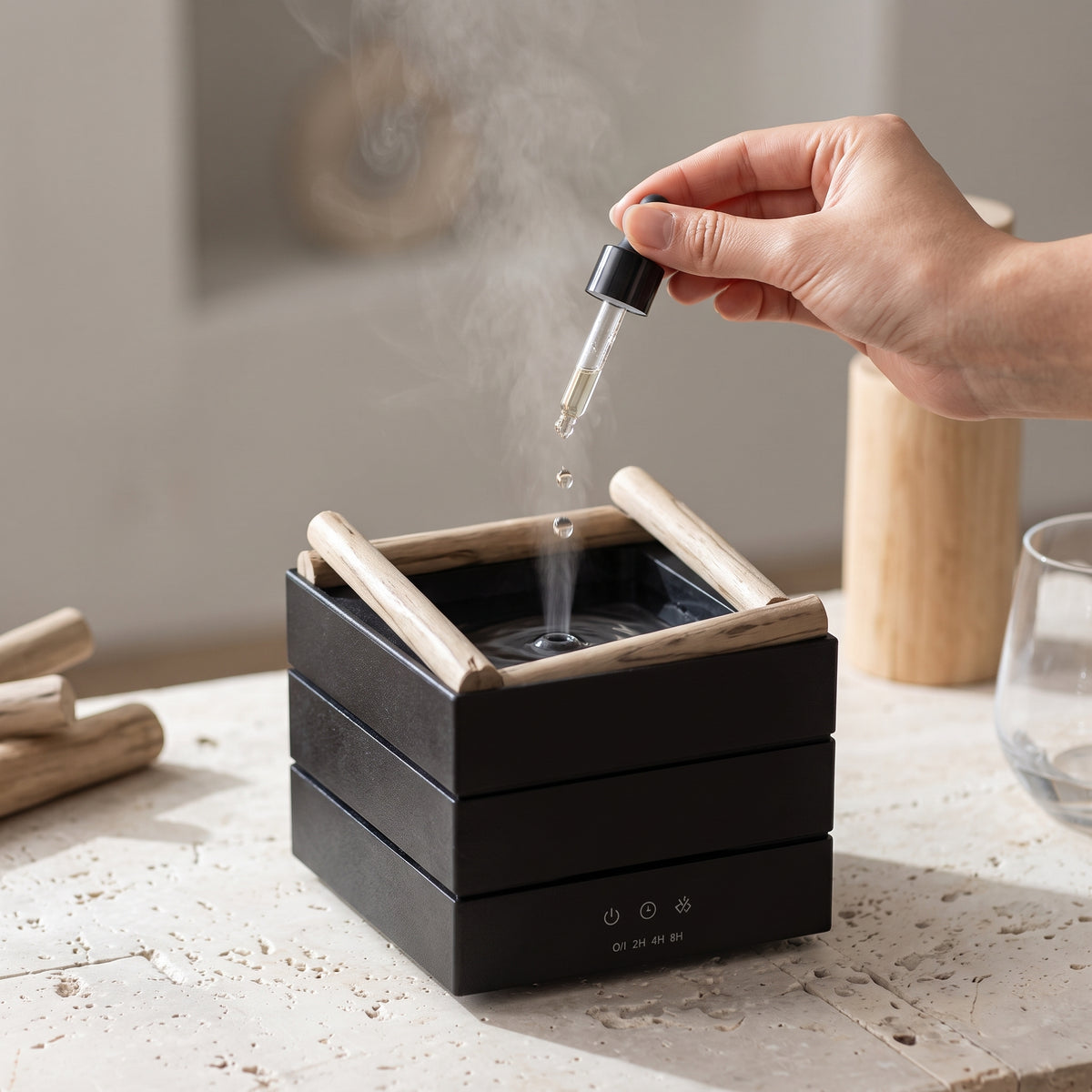 Bonfire Flame Aroma Diffuser with Ambient Light & Remote Control