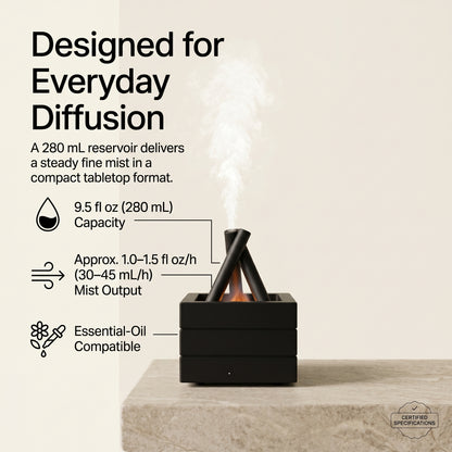 Bonfire Flame Aroma Diffuser with Ambient Light & Remote Control