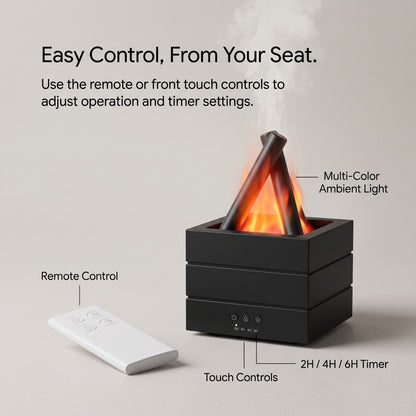 Bonfire Flame Aroma Diffuser with Ambient Light & Remote Control