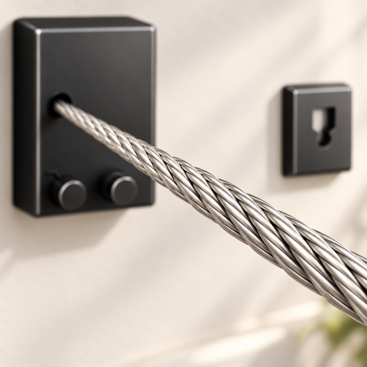 Wall-Mounted Retractable Clothesline with 13.8-Ft Locking Cable