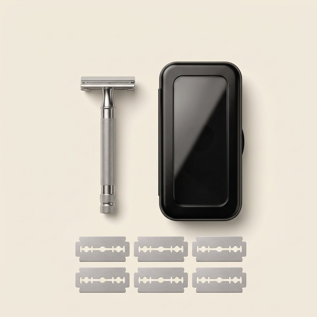 Butterfly Twist-to-Open Double Edge Safety Razor with Travel Case