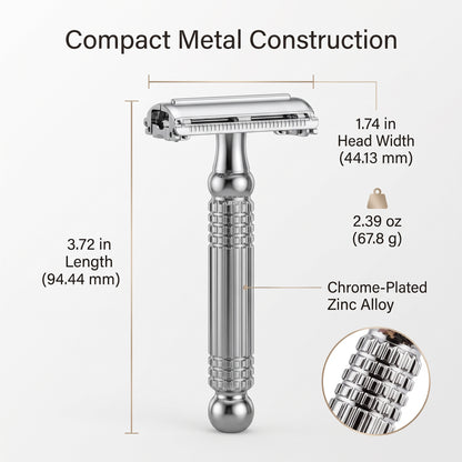 Butterfly Twist-to-Open Double Edge Safety Razor with Travel Case