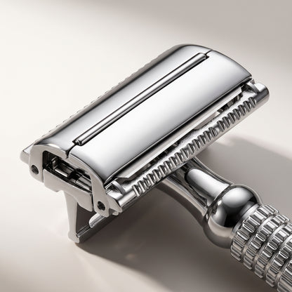Butterfly Twist-to-Open Double Edge Safety Razor with Travel Case