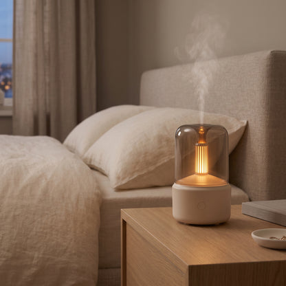 Candlelight Essential Oil Diffuser with Ambient Mist and Auto Shutoff