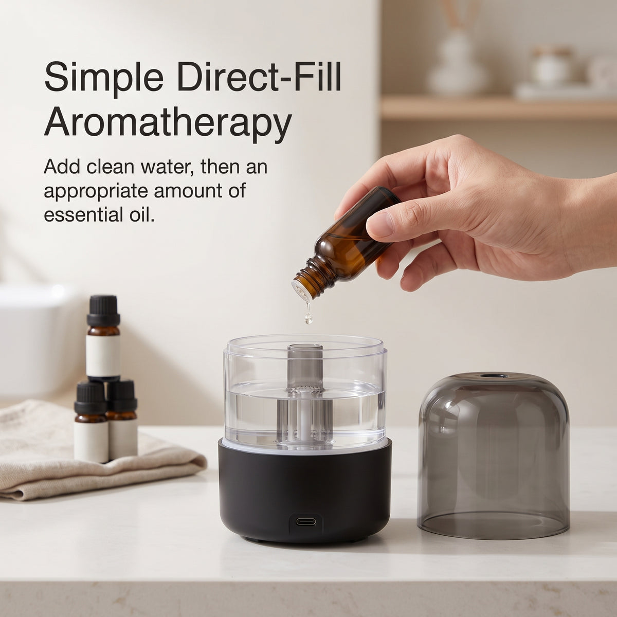 Candlelight Essential Oil Diffuser with Ambient Mist and Auto Shutoff