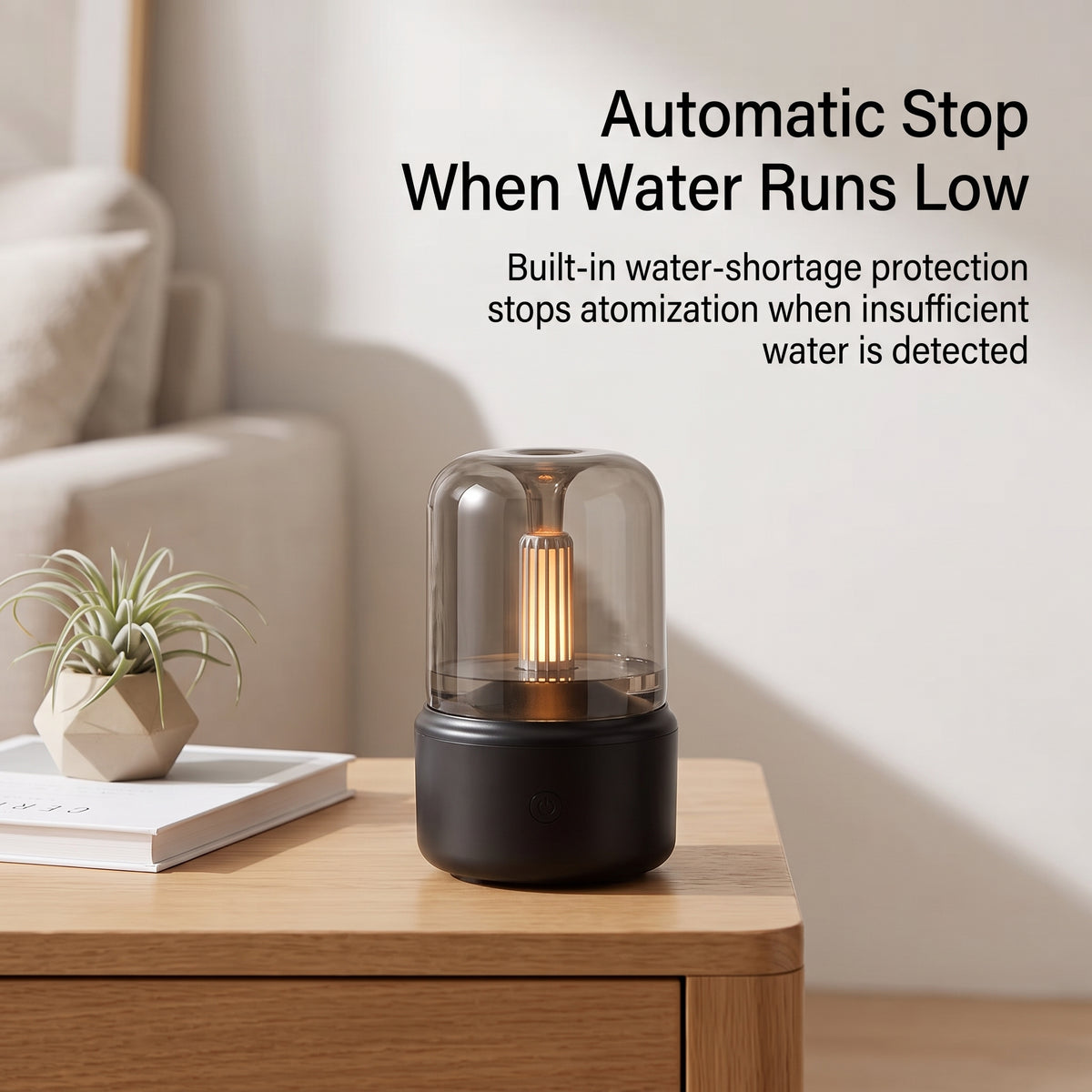 Candlelight Essential Oil Diffuser with Ambient Mist and Auto Shutoff