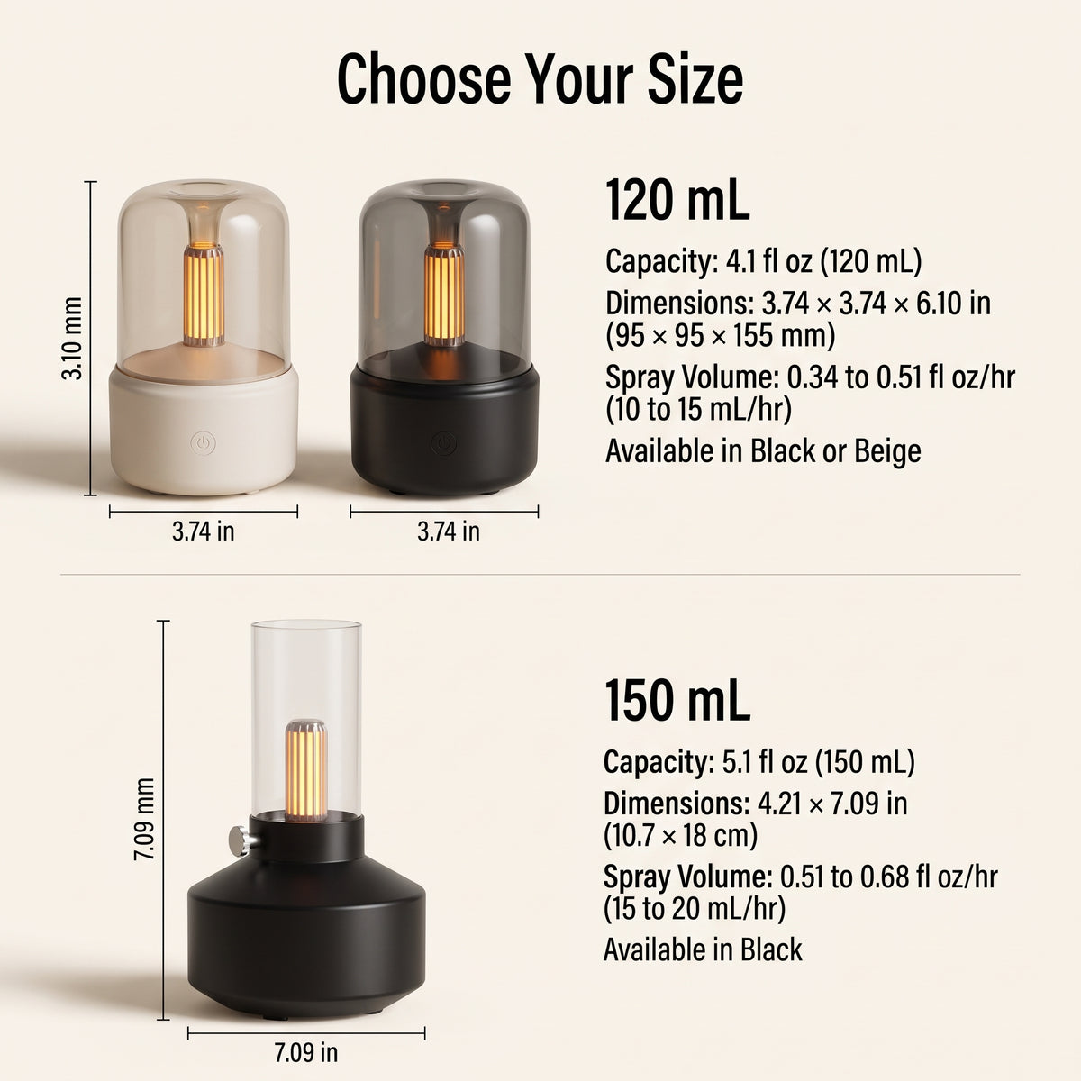 Candlelight Essential Oil Diffuser with Ambient Mist and Auto Shutoff