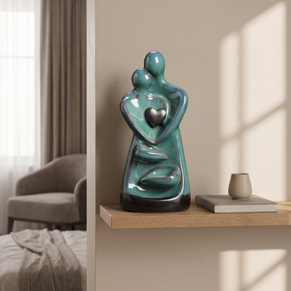Ceramic Couple Backflow Incense Burner with Cascading Smoke Design