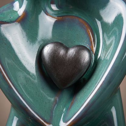 Ceramic Couple Backflow Incense Burner with Cascading Smoke Design