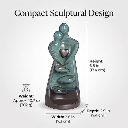 Ceramic Couple Backflow Incense Burner with Cascading Smoke Design