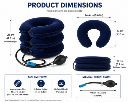Inflatable Neck Traction Pillow with Adjustable Air Pump
