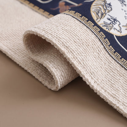 Chenille Non-Slip Modular Sofa Cover with Decorative Woven Border