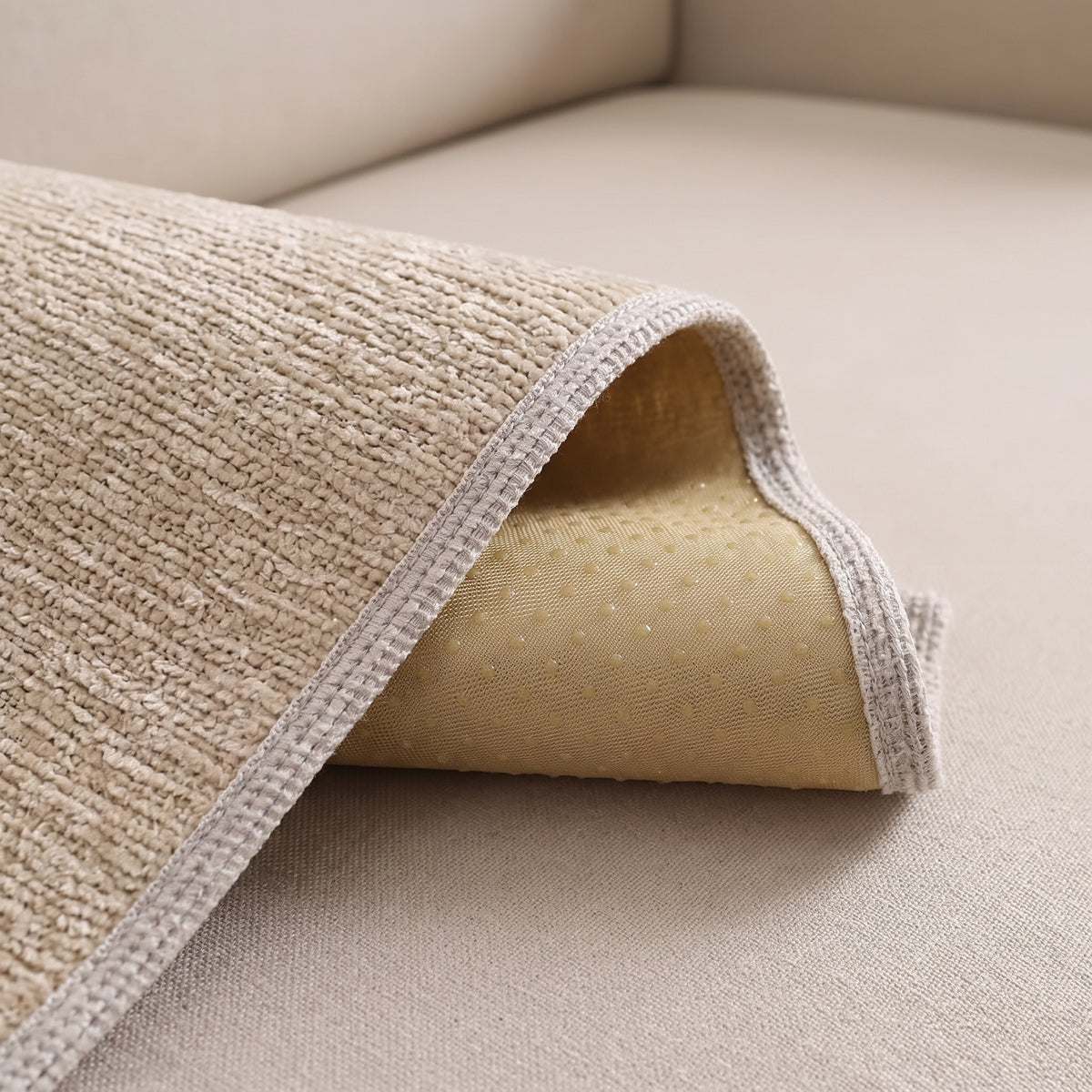 Chenille Non-Slip Modular Sofa Cover with Decorative Woven Border